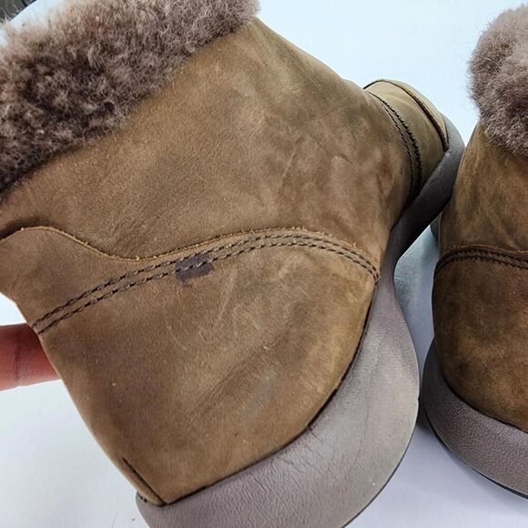 Abeo Aberdeen Paw Women's Shoes Brown US 8.5 M Slip On Fur Trim Zip Ankle Boots - Picture 8 of 11